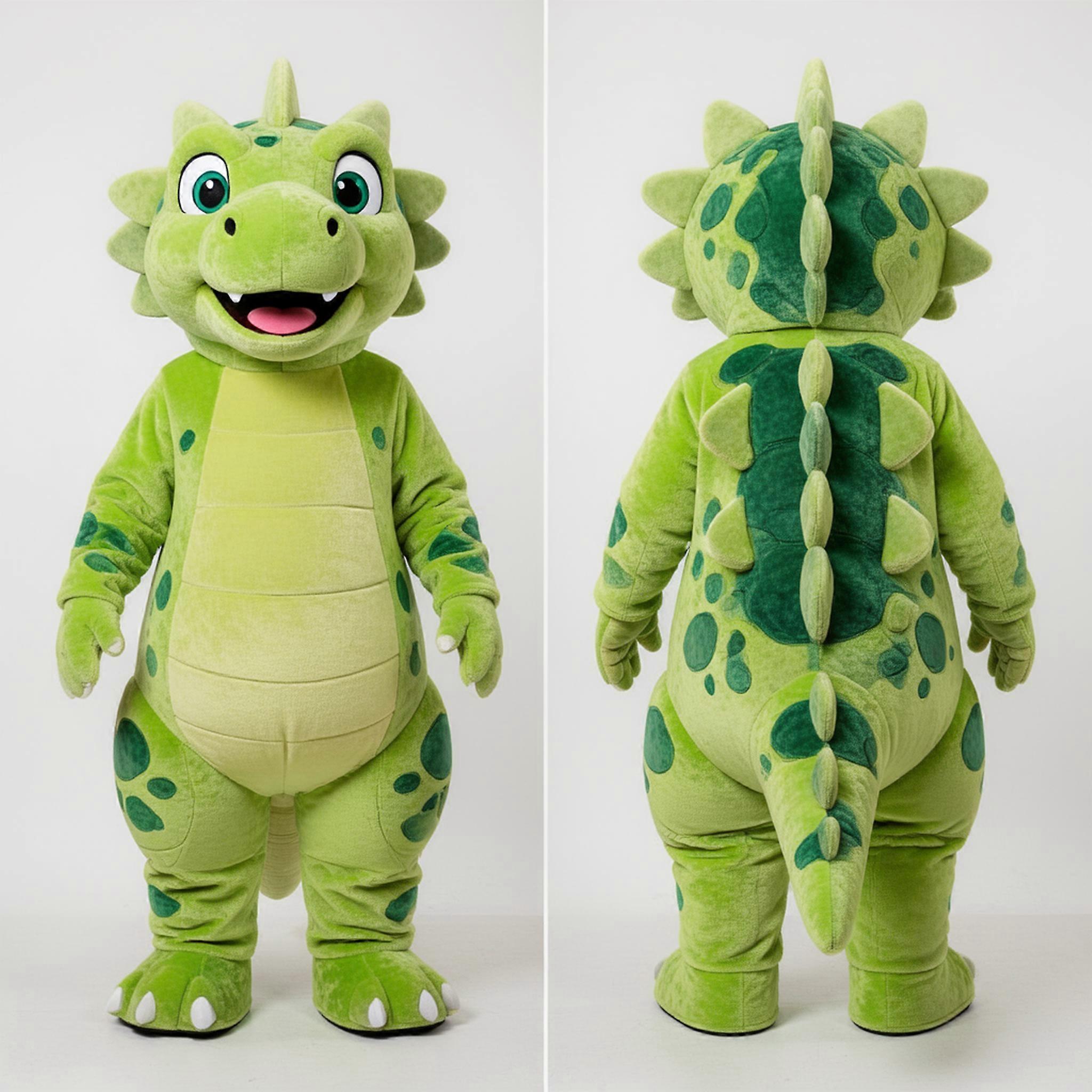 MASTICOT Lime Green Padded Ankylosaurus Mascot