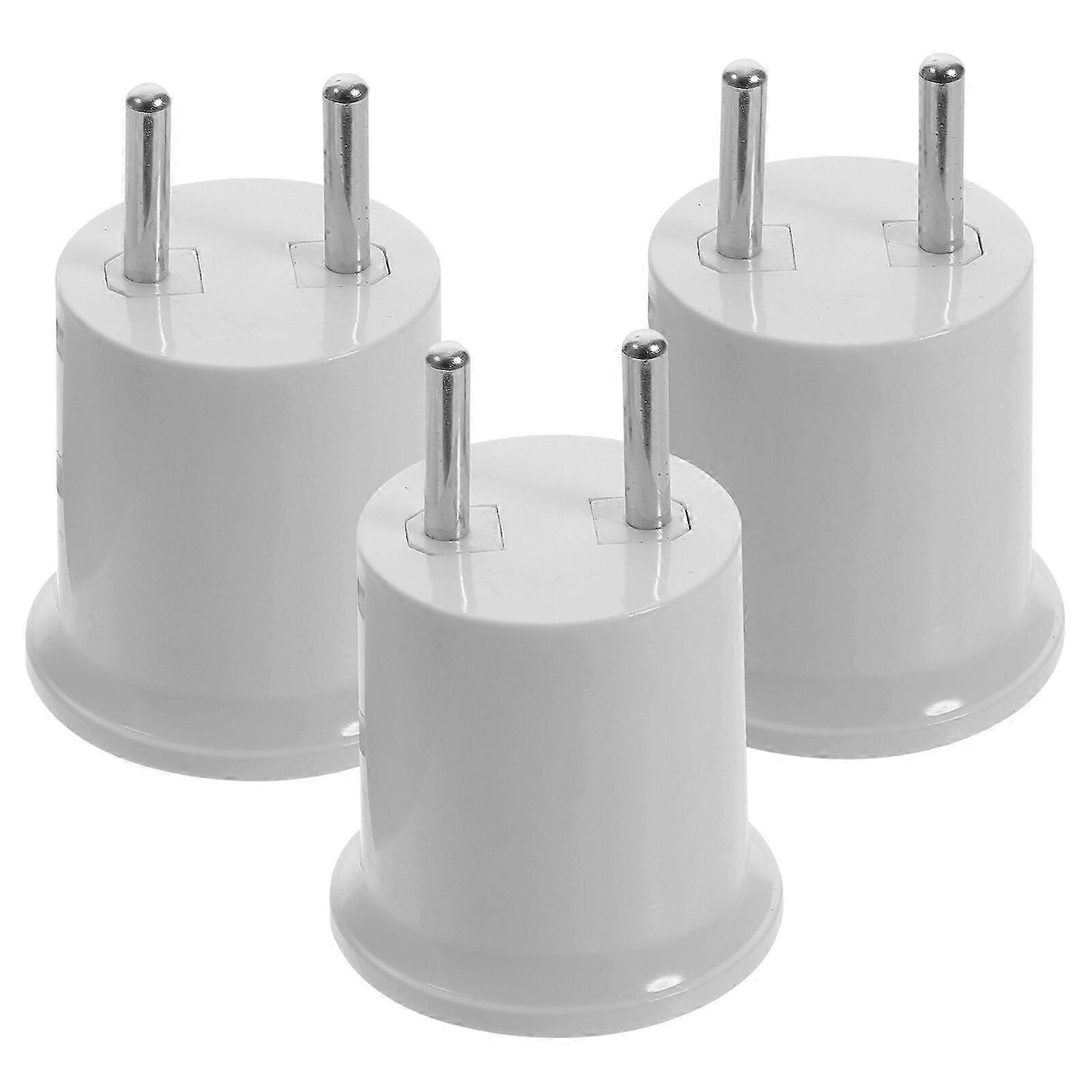 3 Pack E26/E27 Light Socket to Plug Adapter with EU Plug, 2.36x1.61x1.61in