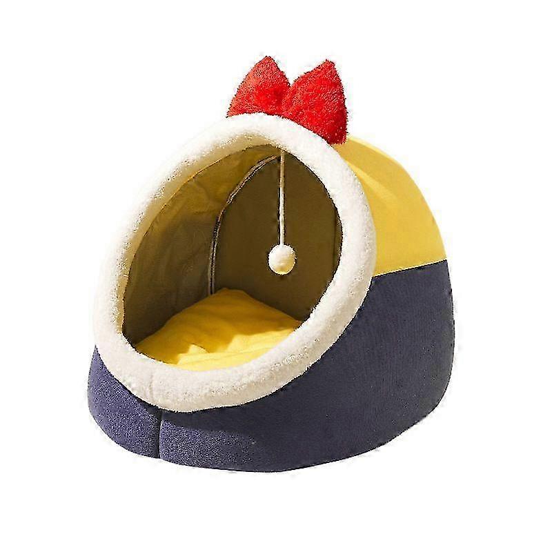 Warm Plush Pet Bed with Bow