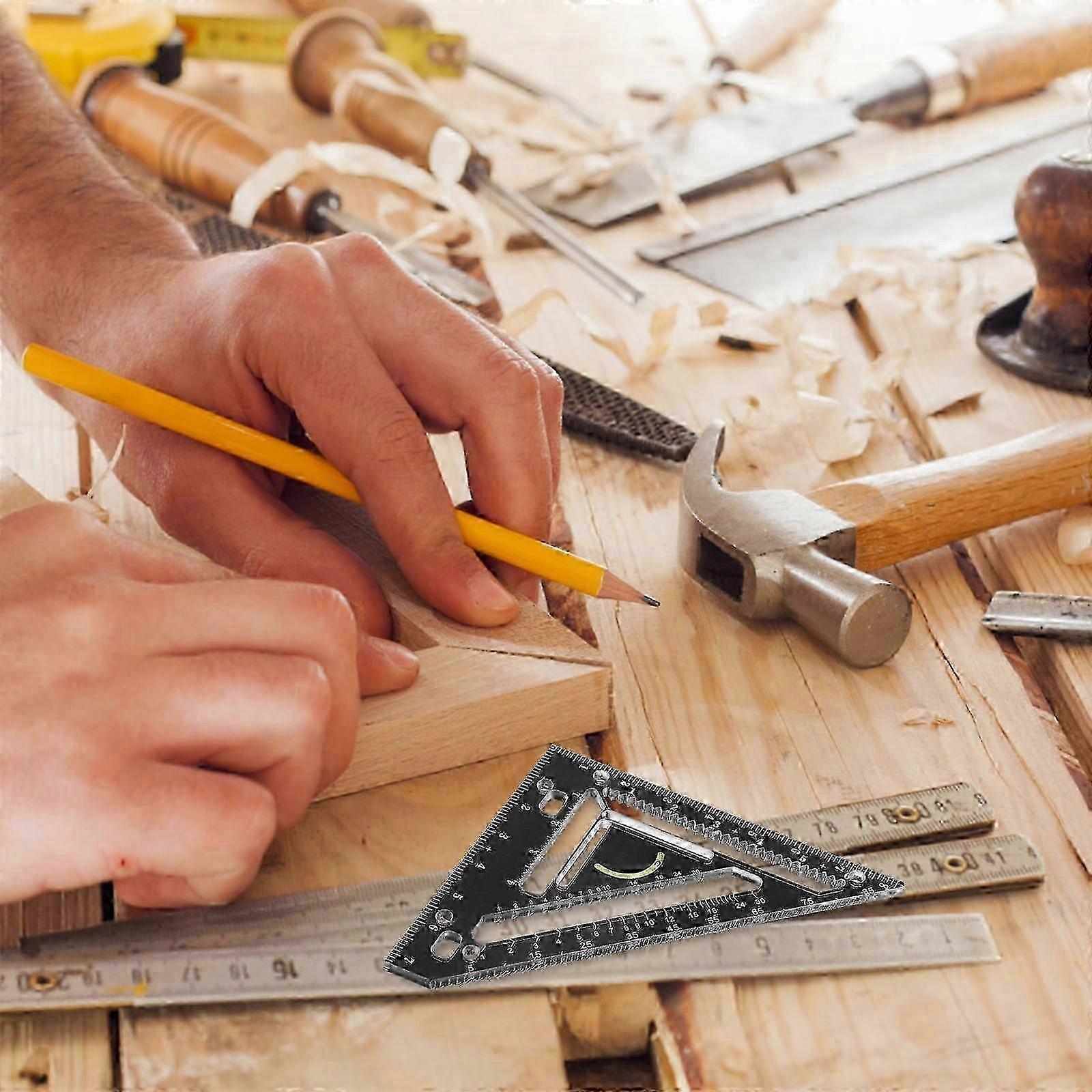 Rafter Square 1 Set Woodworking Measuring Tool with Precise Triangular Shape Center Finder