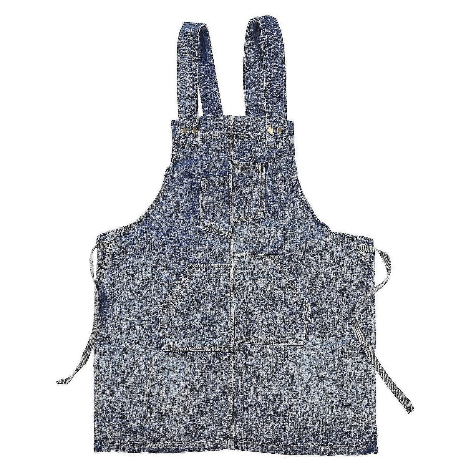 Unisex Denim Work Apron With Pockets