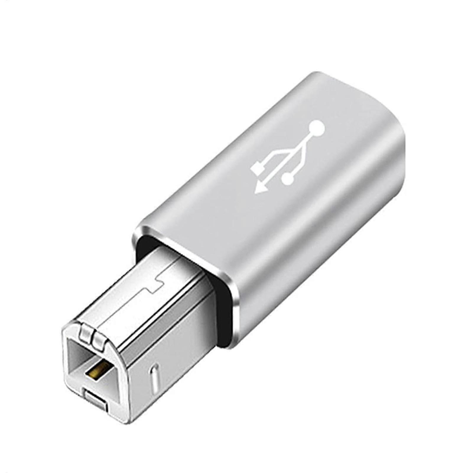 USB C to USB B Cable Adapter, Speed Data Transfer, Durable Straight Gray Connector for Printer