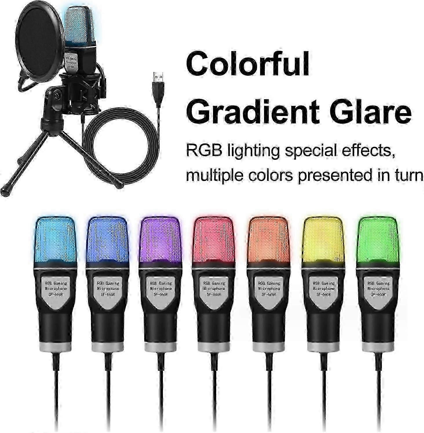 Foldable RGB USB Condenser Mic
