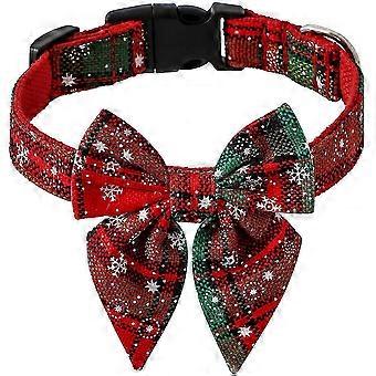 Adjustable Plaid Christmas Dog Collar