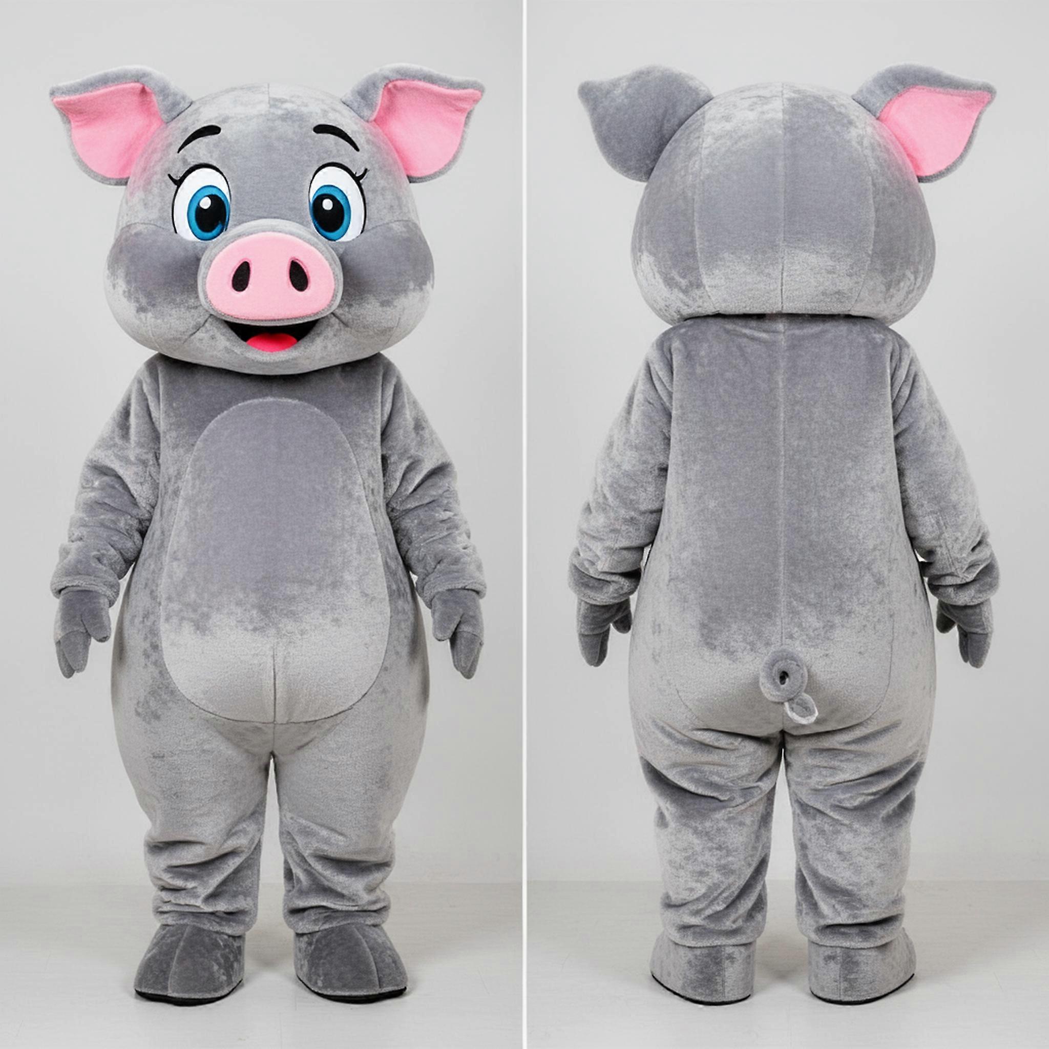 MASTICOT Silver Sleek Pig Mascot