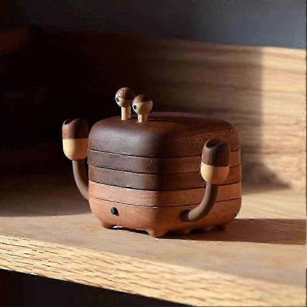 Solid Wood Crab-Shaped Magnetic Coaster