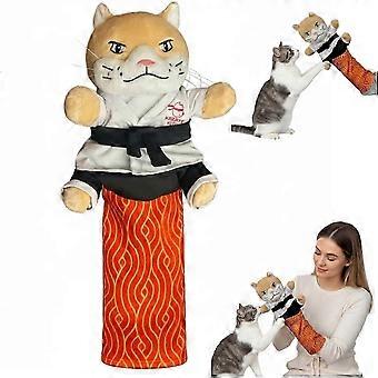 26-27@ 26-27 Soft and Safe Cat Wrestling Toy Cat Karate Kitty Wrestling Glove - Interactive Hand Puppet Toy