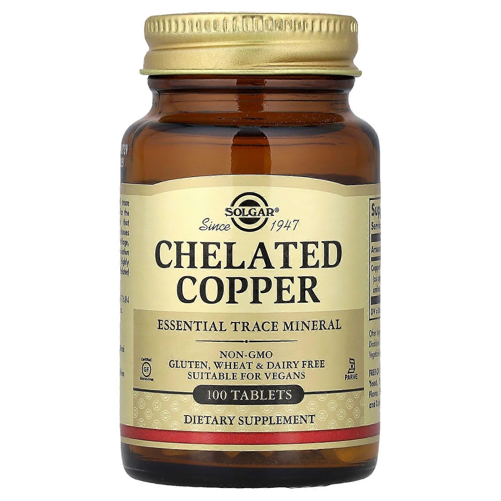 Solgar, Chelated Copper, 100 Tablets