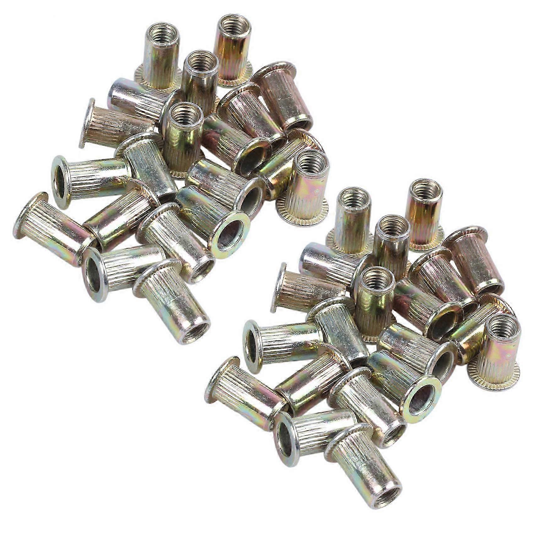 40Pcs Flat Head Metric Steel M5 Blind Insert Rivet Nut