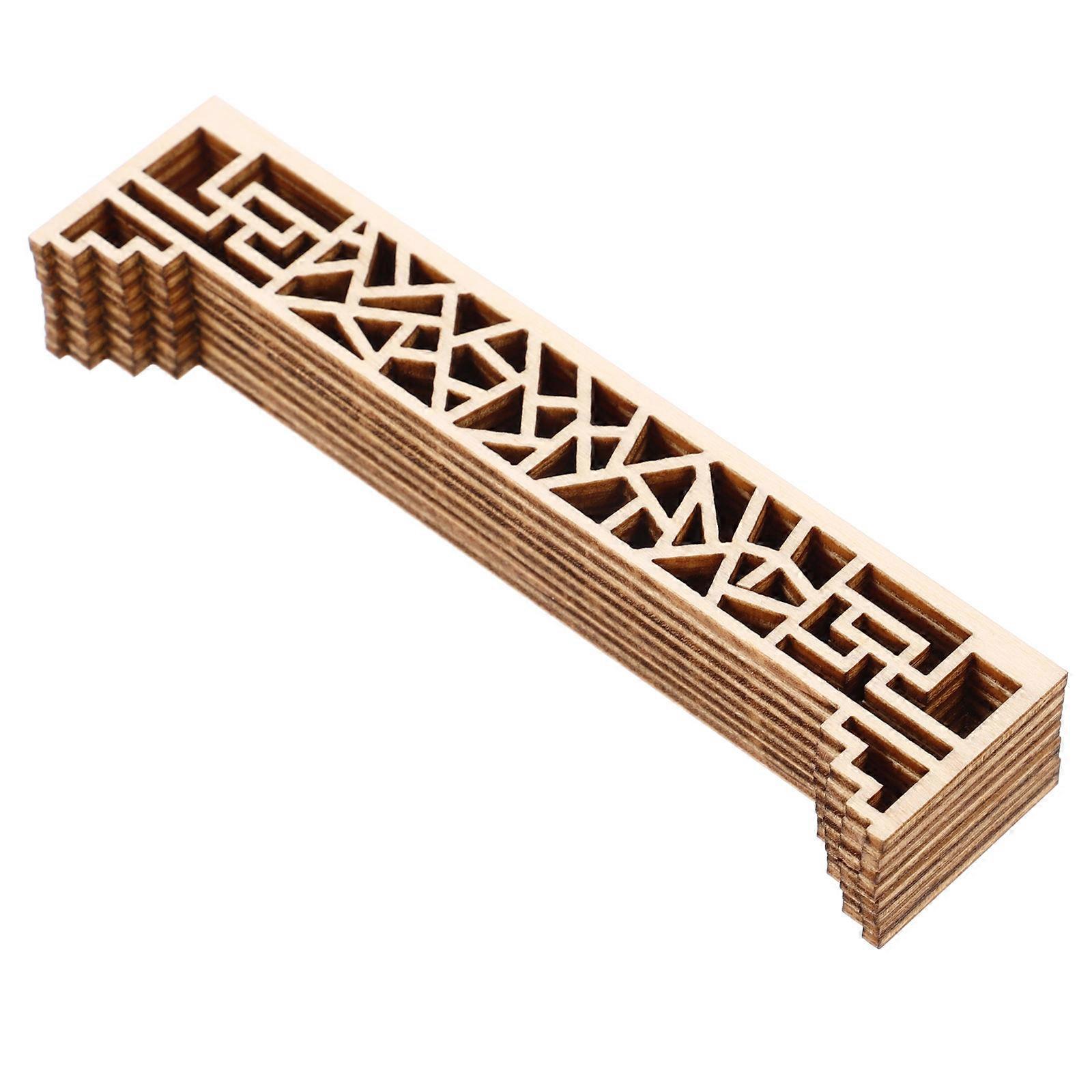 Beige Mini House Screen Wood Accessory for Sand Table 16Pcs Model