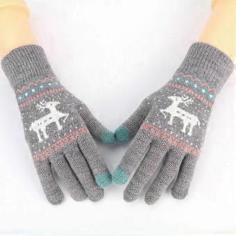 Cycling Gloves, Knitted Windproof Cold-Resistant Touchscreen Compatible Gloves Women & Girls