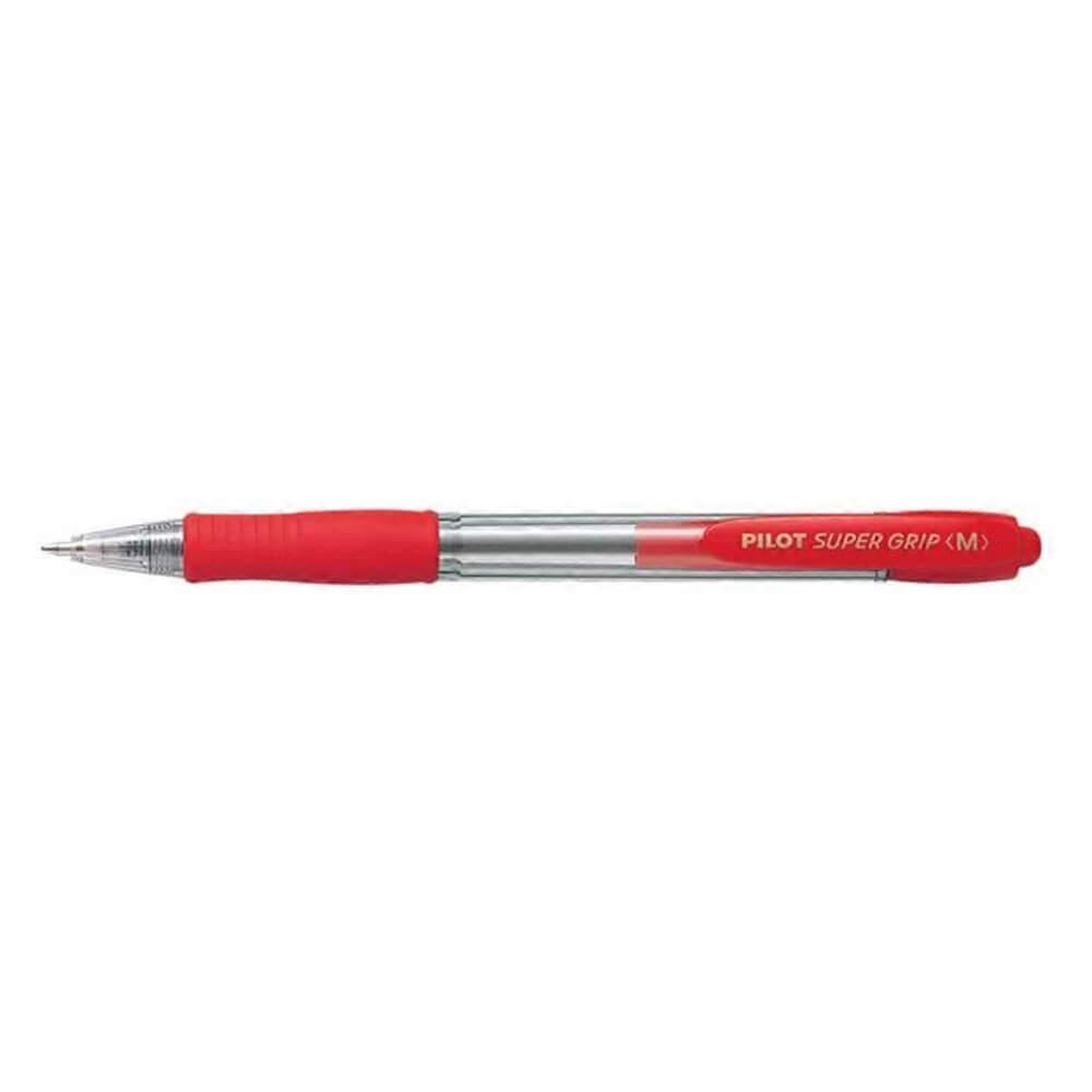RED Pilot BPGP Super Grip Retractable Medium Pen Low Viscosity Oil Based 12pcs