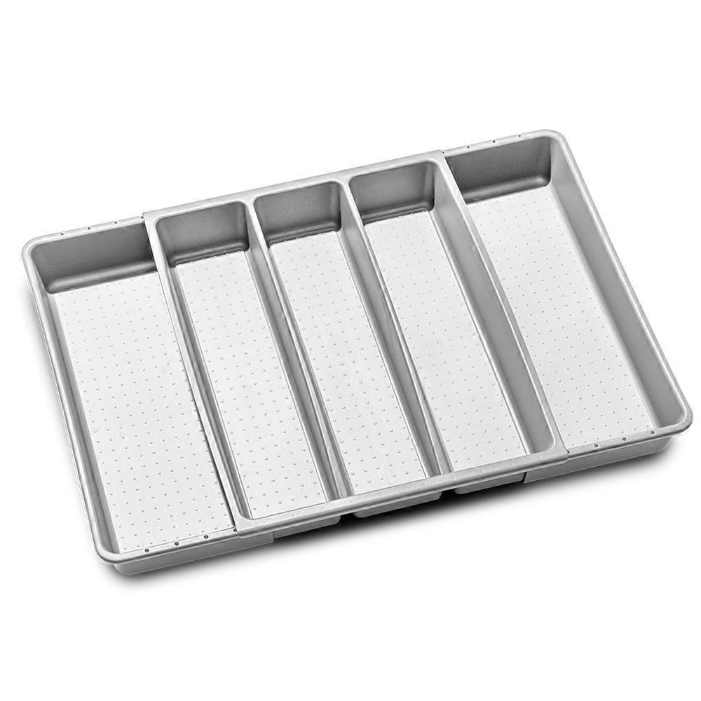 UTENSIL Madesmart Basic Expandable Tray Soft Grey Soft Grip Lining Non Slip Feet