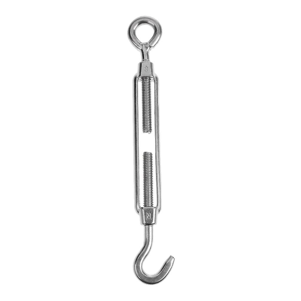 304 Stainless Steel Hook & Eye Turnbuckle Open Body Wire Rope Tightener M4