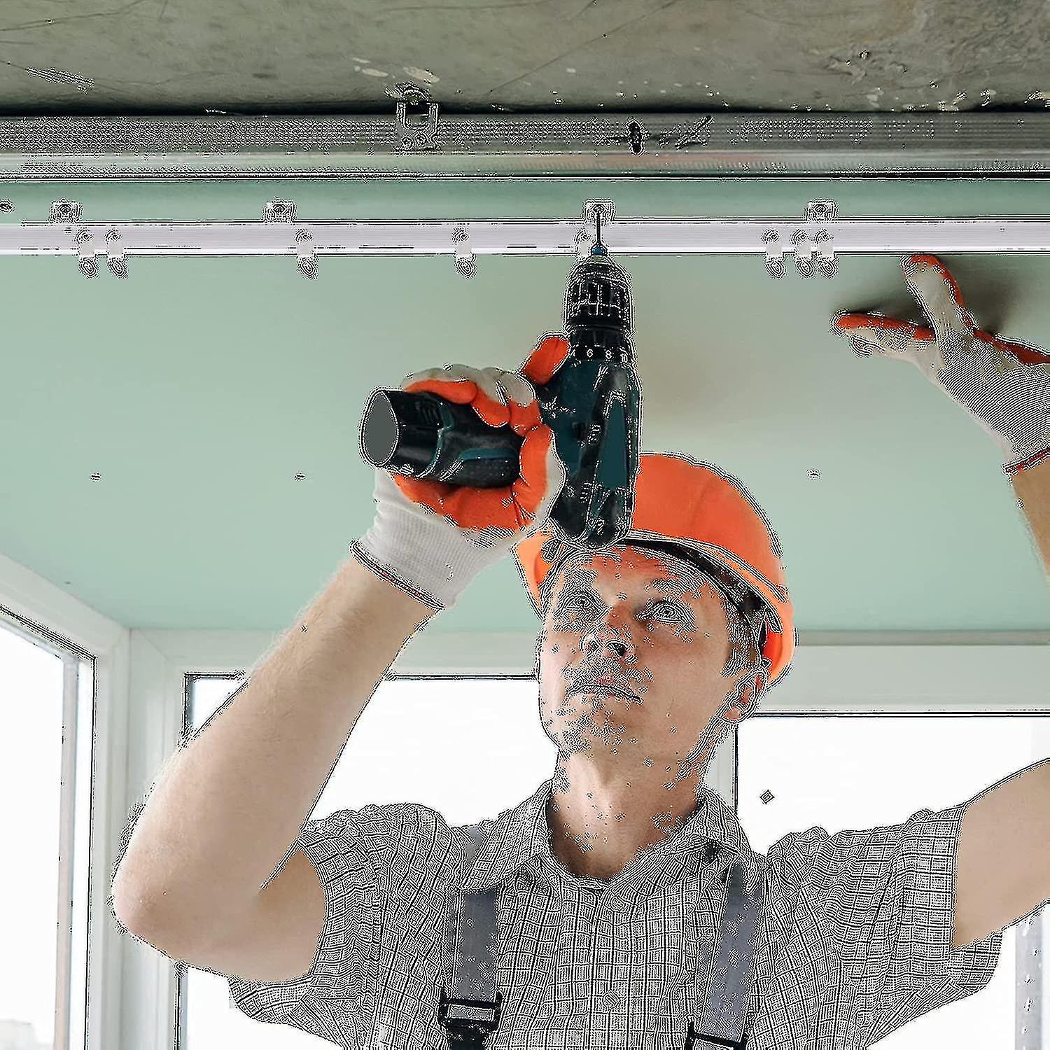 Binario Per Tende A Soffitto 5 Metri - Curvo, Flessibile, Con Ganci E Staffe, Nero - Foto 2