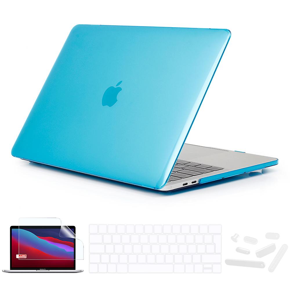 Crystal Light Blue Case Keyboard Cover Screen Protector For Laptop Macbook Pro 13 Inch A1706 A1708 A2159 A1989
