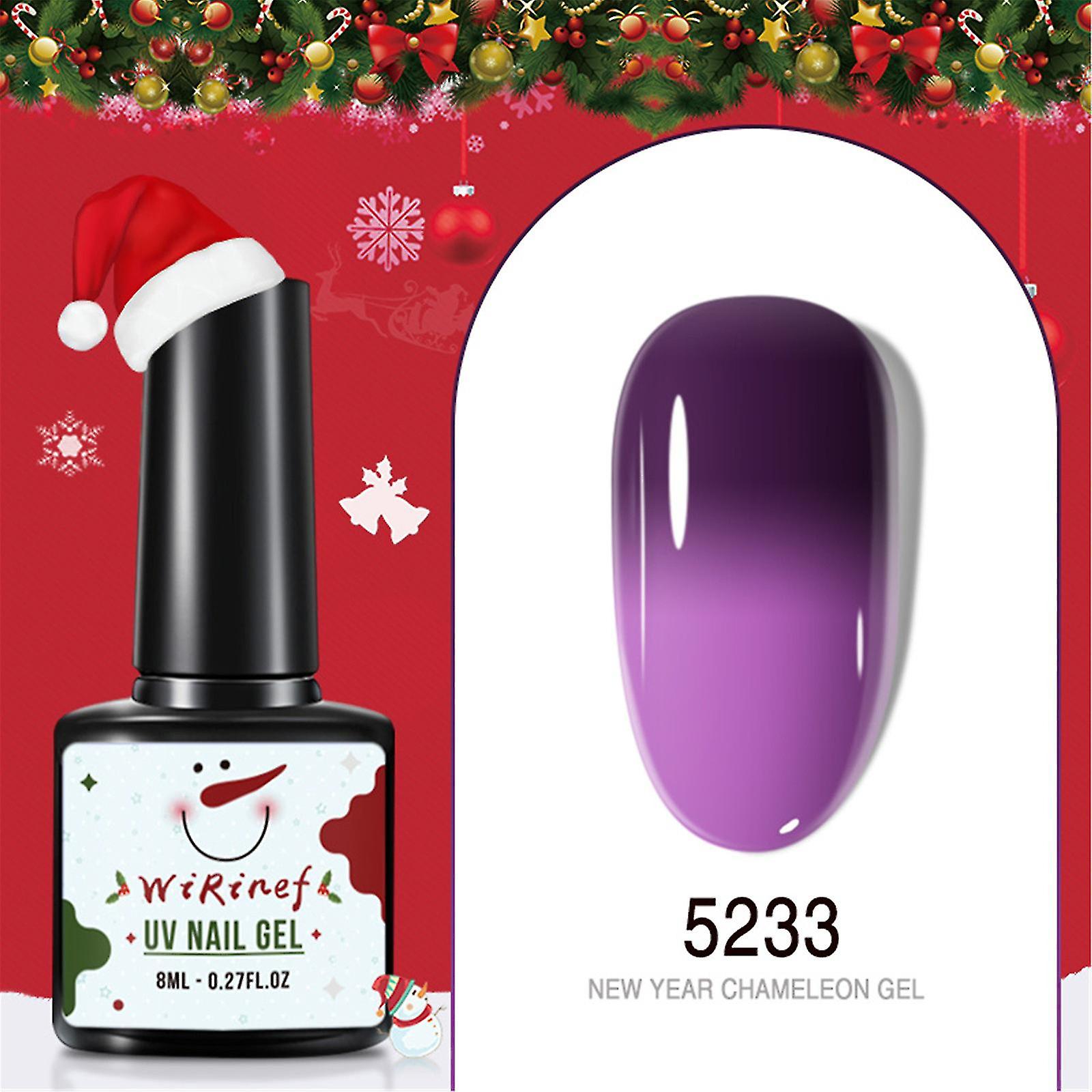 Christmas Manicure Nail Polish Glue Winter Snowman Color Changing Uv Phototherapy Glue 8ml
