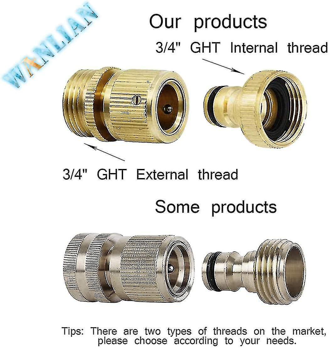 3/4" tommer Quick Connect-sæt 3/4" tommer massiv messing Ght-haneadapter vand