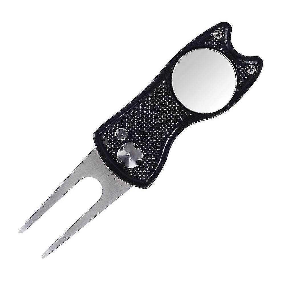 Foldable Golf Divot Repair Tool With Golf Ball Marker