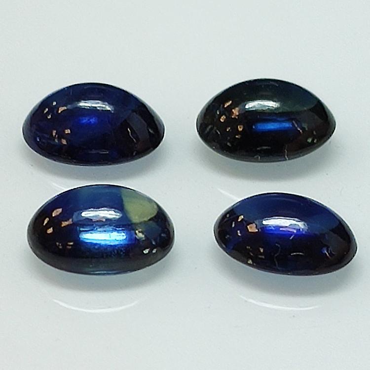 蓝色蓝宝石椭圆形凸面石 7x5mm 1pc awo30