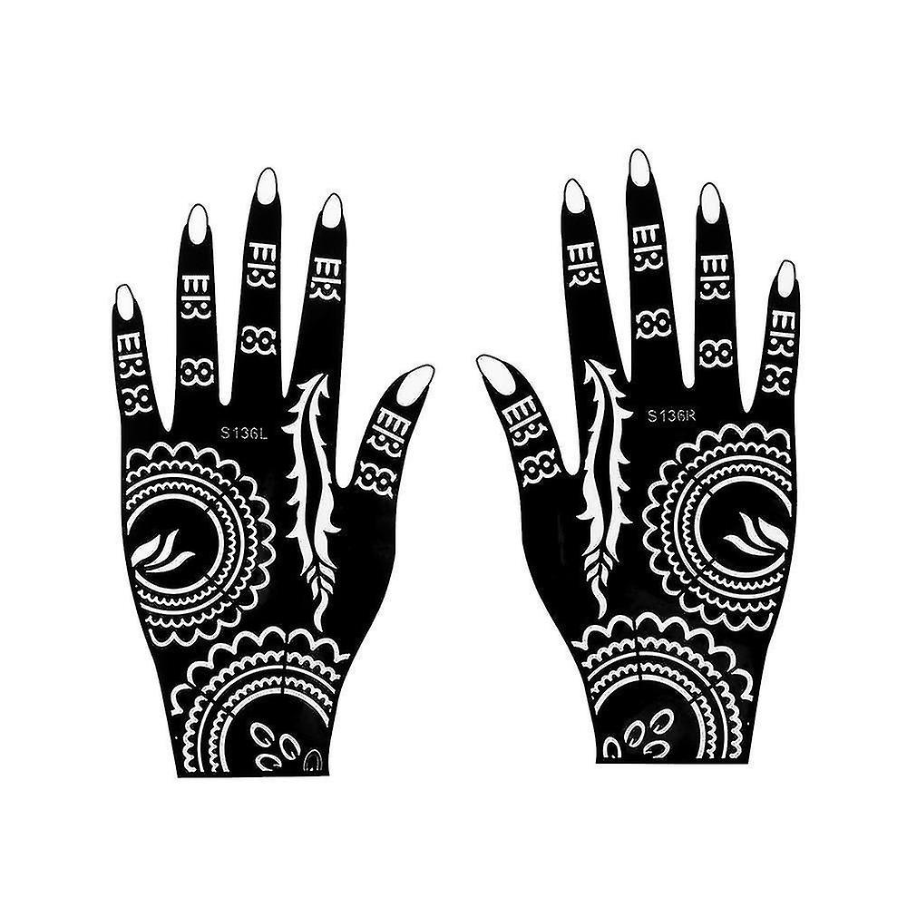 S136 1 Pairs Flower Lace H s Henna Stencil Glitter Airbrush