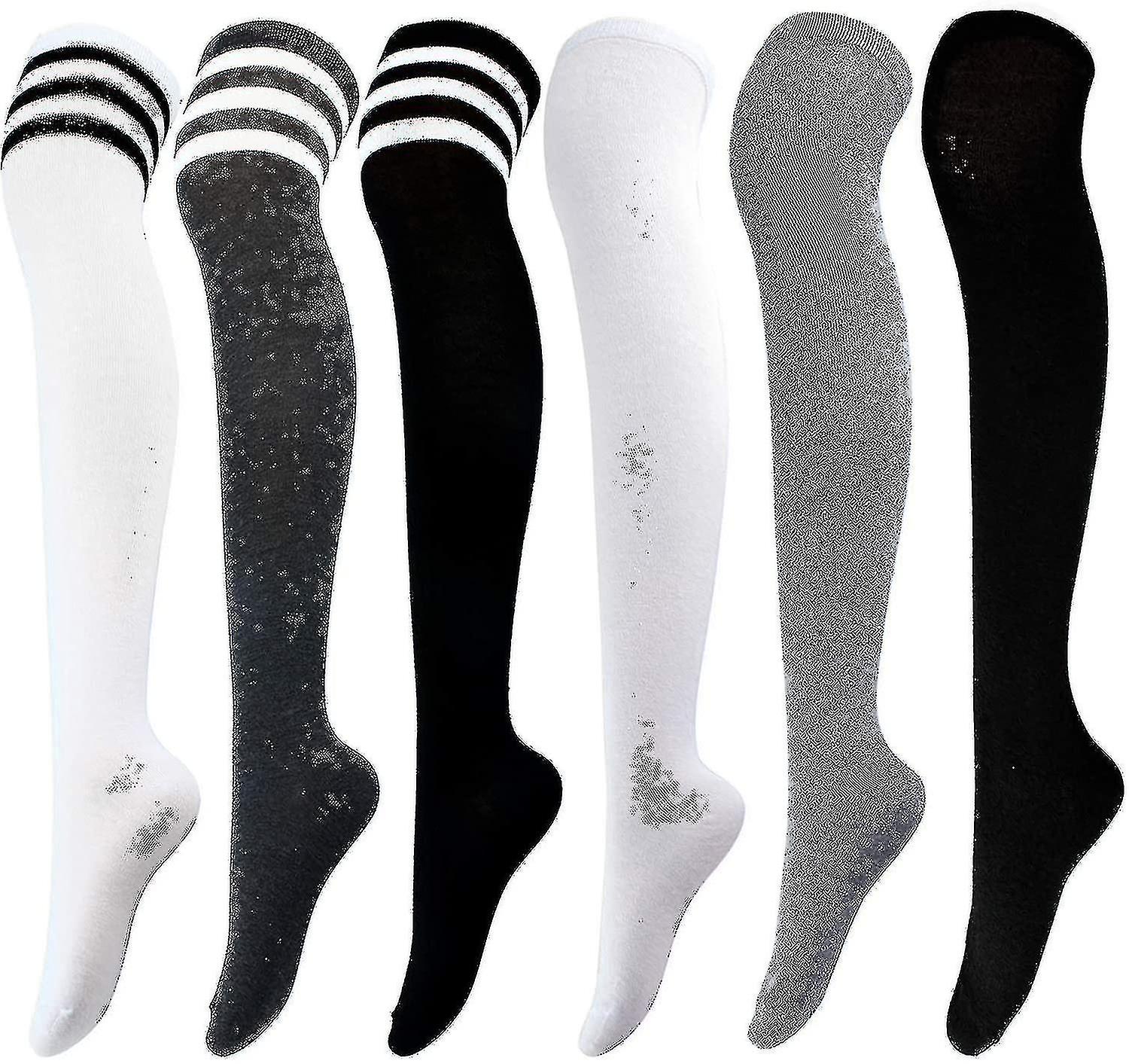 6 pár térd comb zokni térdig érő meleg harisnya Nők Boot Sock Lábmelegítő