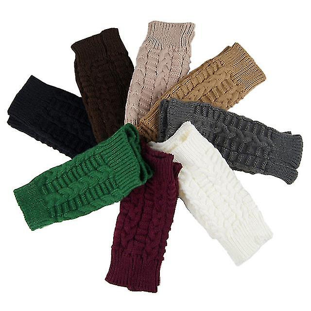 Gants demi-doigts pour femmes Hiver Doux Chaud Laine Tricot Bras Gants Doux Chaud Mittens