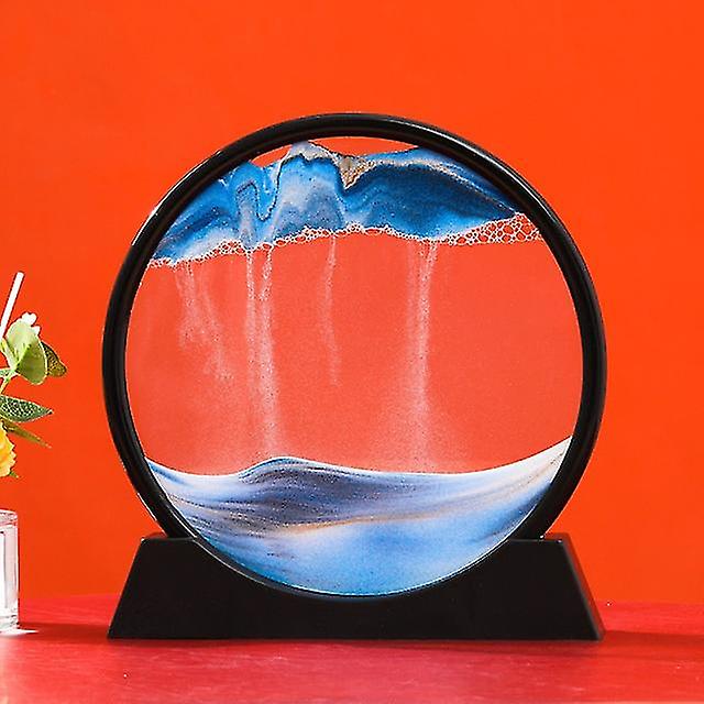 Wai Danie Zandafbeeldingen, zandschilderij, sandscape, om te draaien, 3D, diepzee, vloeiend, geschenk, zandloper, decoratie, esthetisch, voor kantoor, woonkamer, bureau, volwassenen, kinderen (oranje