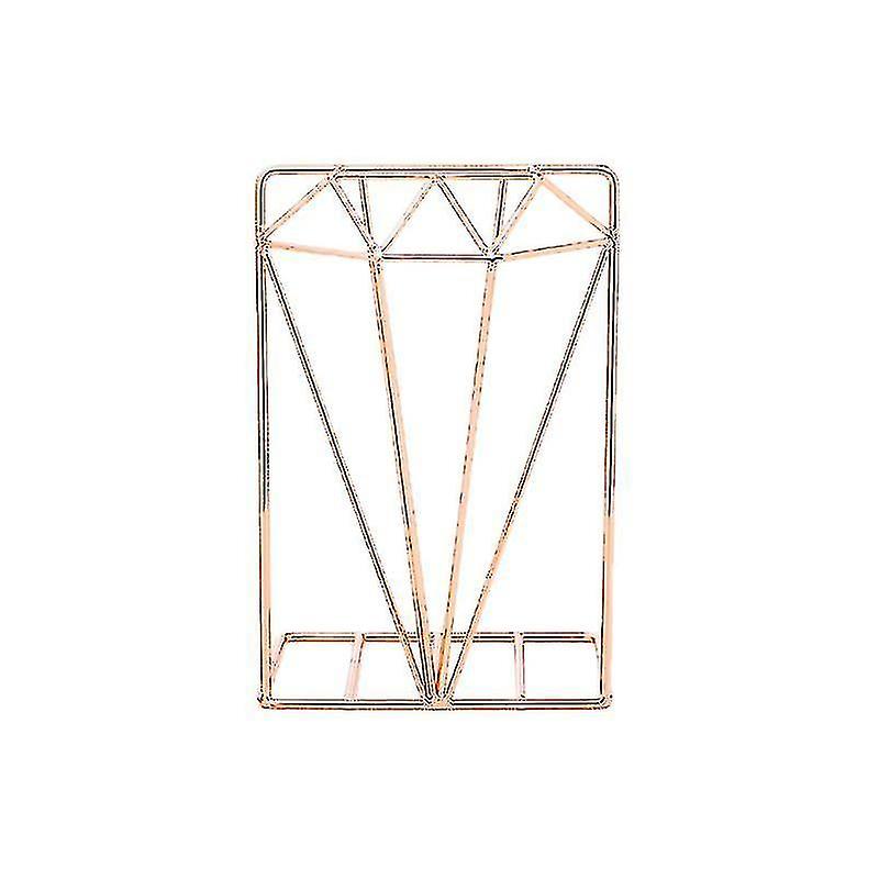 Creative Diamond Shaped Metal Bookends Desk Organizer Book Support Stand Storage Holder Shelf