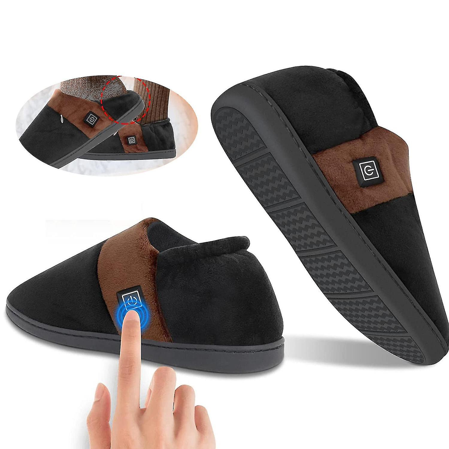 Heated Slippers , Usb Heated Plush Slippers, Unisex Heating Foot Warmer Shoes With 5v Rechargeable B