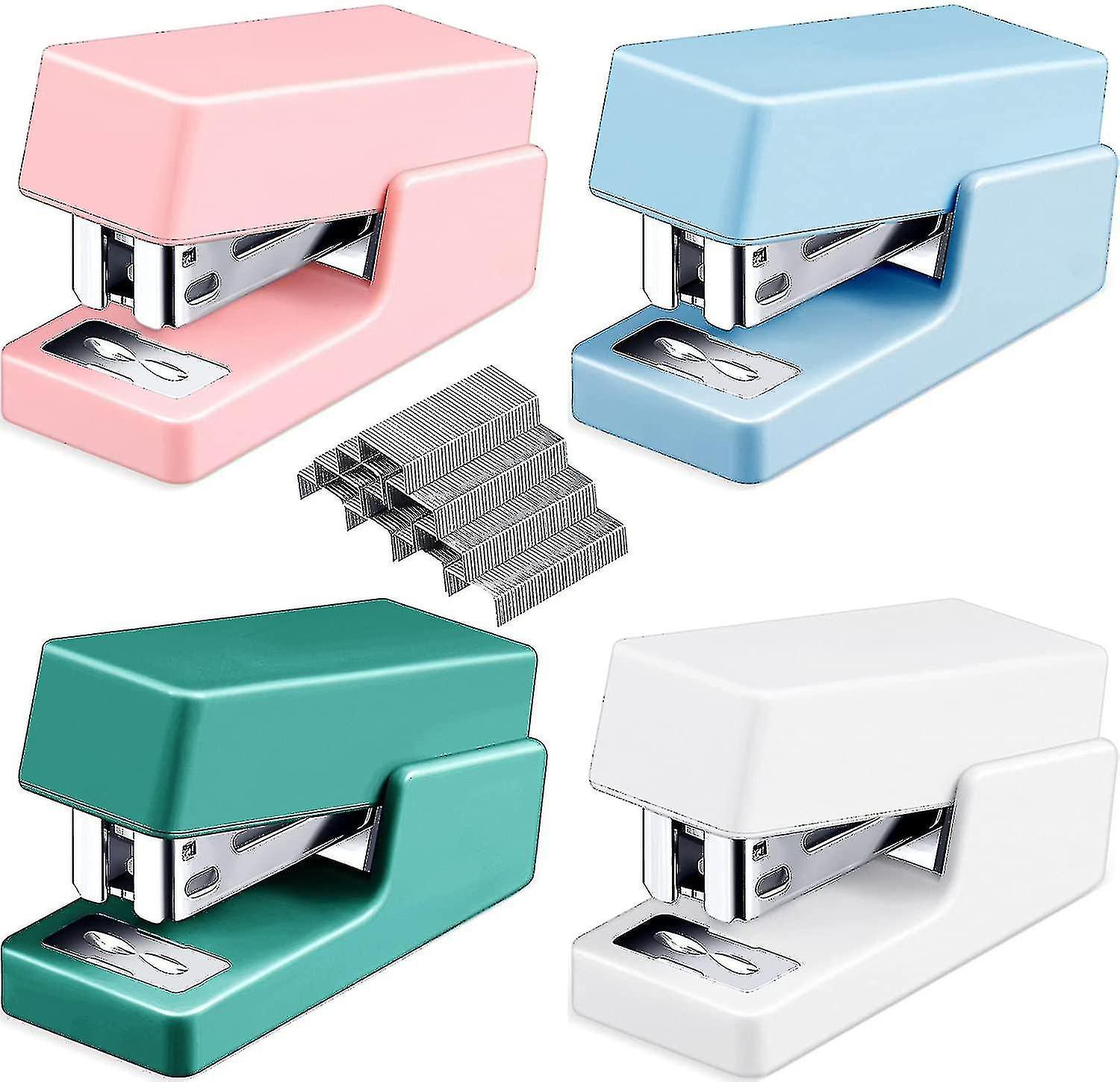 4 Pieces Small Staplers Mini Stapler With Staples Assorted Color Small Stapler With Staples Colorful