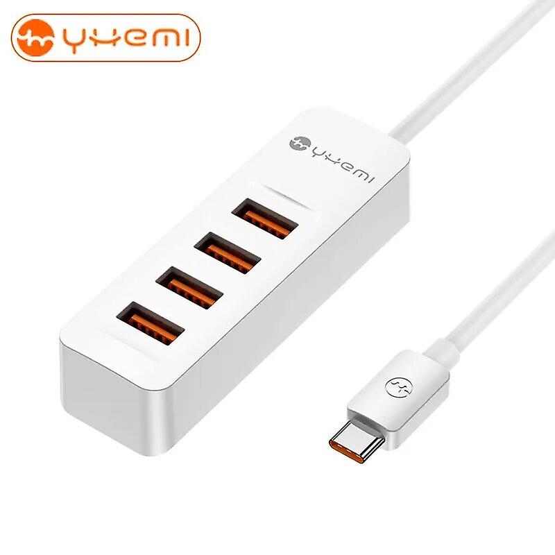 Yhemi Mc803 Usb-c Hub Type-c Adapter: Usb3.0 * 4, Abs Material White