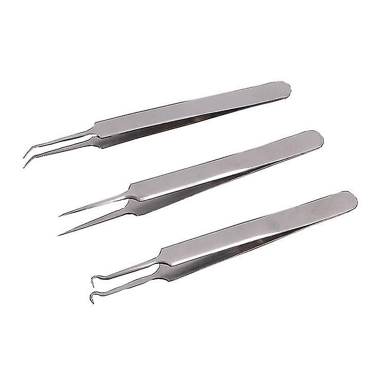 3 pièces de point noir pince à épiler en acier inoxydable bouton pince à épiler extracteur outil pour enlever le point noir Zit W
