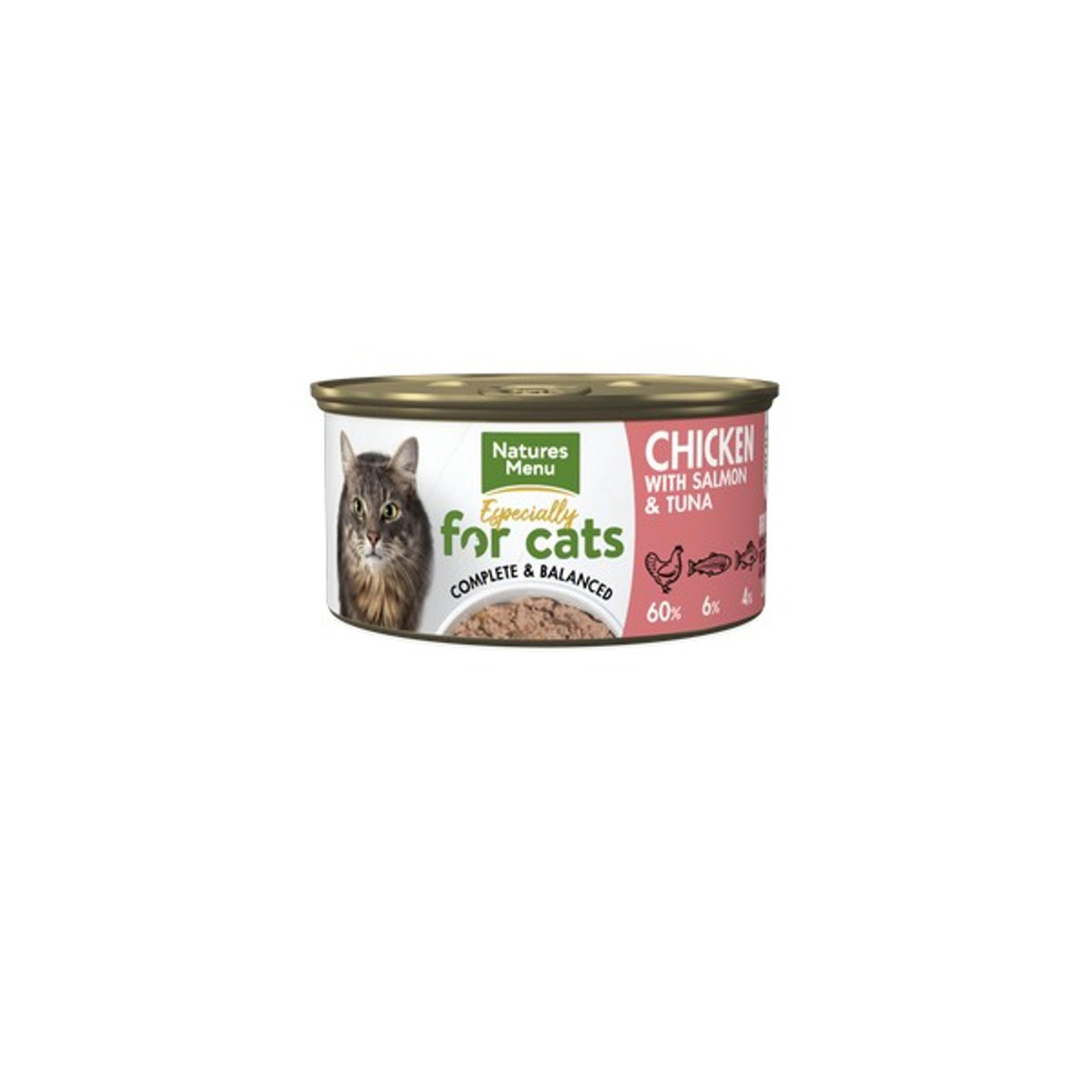 Natures Menu Chicken Salmon Tuna Cat Food Can 18 x 85g