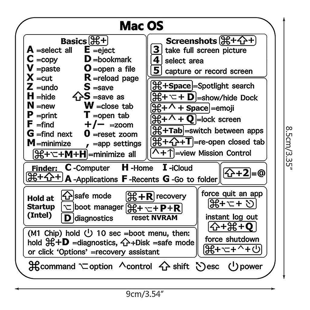 Shortcut Key Tips Waterproof Computer Sticker Laptop Desktop Keyboard ...