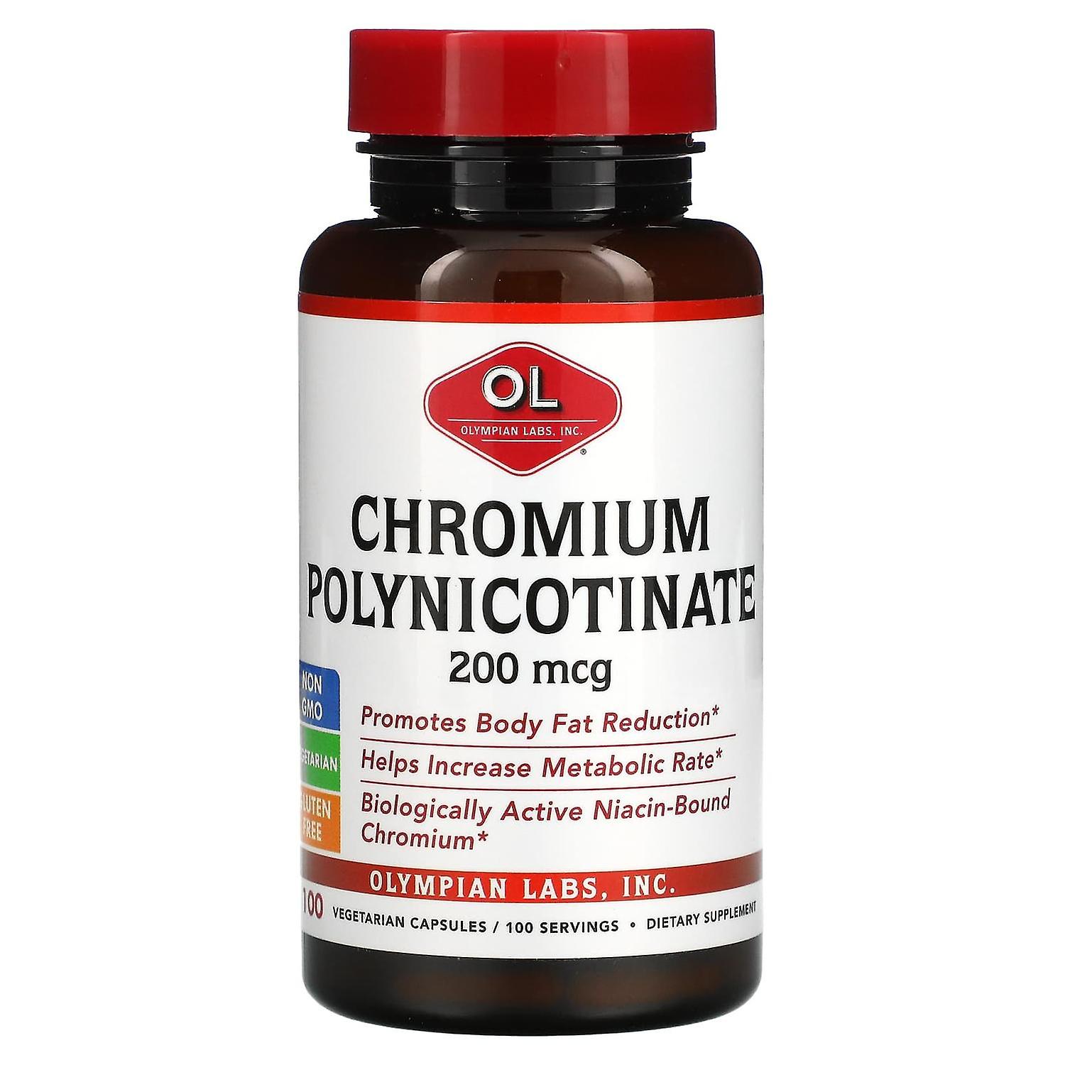 Olympian Labs Inc., Chromium Polynicotinate, 200 mcg, 100 Vegetarian Capsules