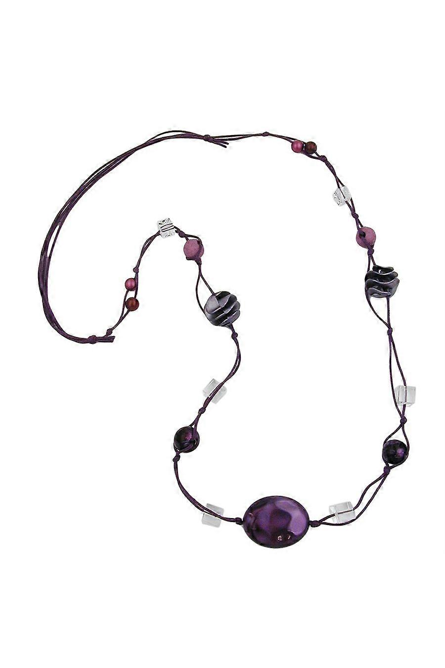 Necklace Olive Purple-silk 100cm - Gl02262