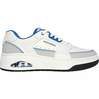 Men's Skechers Uno Court Low-Post | White/Blue | Mens Lace Up Trainers