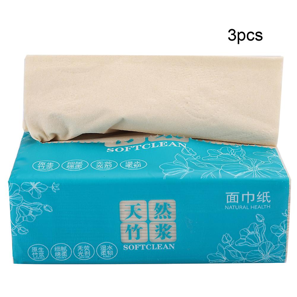 3 Bags Bamboo Pulp Household Toilet Paper Wet Dry Dual Use Soft Skin-Friendly Face Tissue