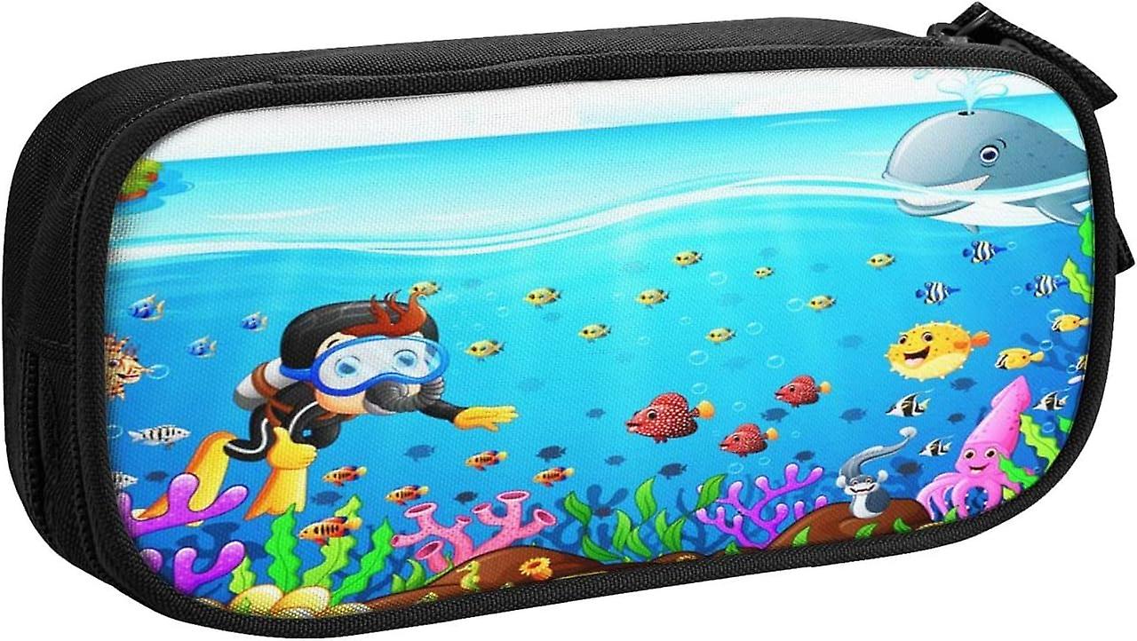 Data Binary Code Flying Pencil Case Large Capacity Large Pen Holder Pouch54356