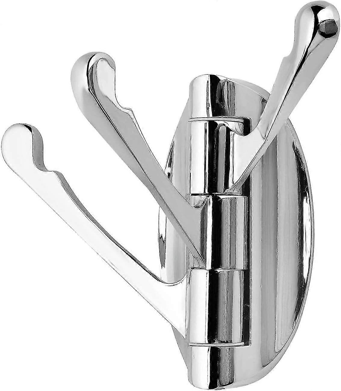 ステンレススチールスイベルウォールマウントコートラック3つの折りたたみアーム、ハンギングハンガーラック180回転(ポリッシュクローム)