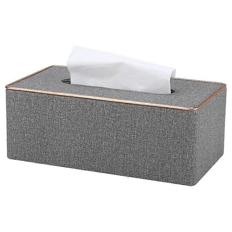 Leather Tissue Box, Rectangular Tissue Box Tissue Box, Lx D x H: 25 x 13.5 x 9.5 cm (Grey)