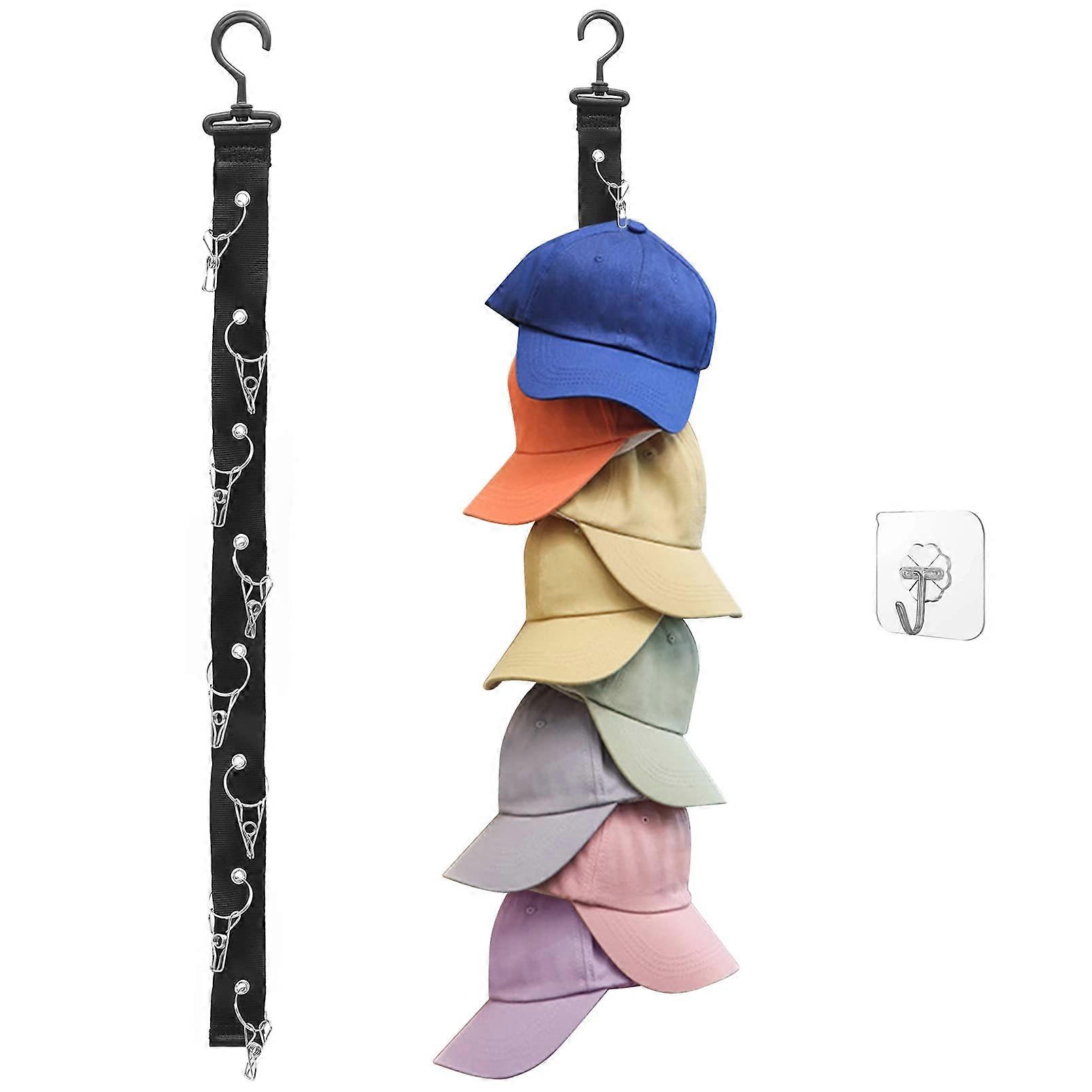 Baseball Cap Rack Closet Hook, 2 Pack Closet Hanging Storage Organizer