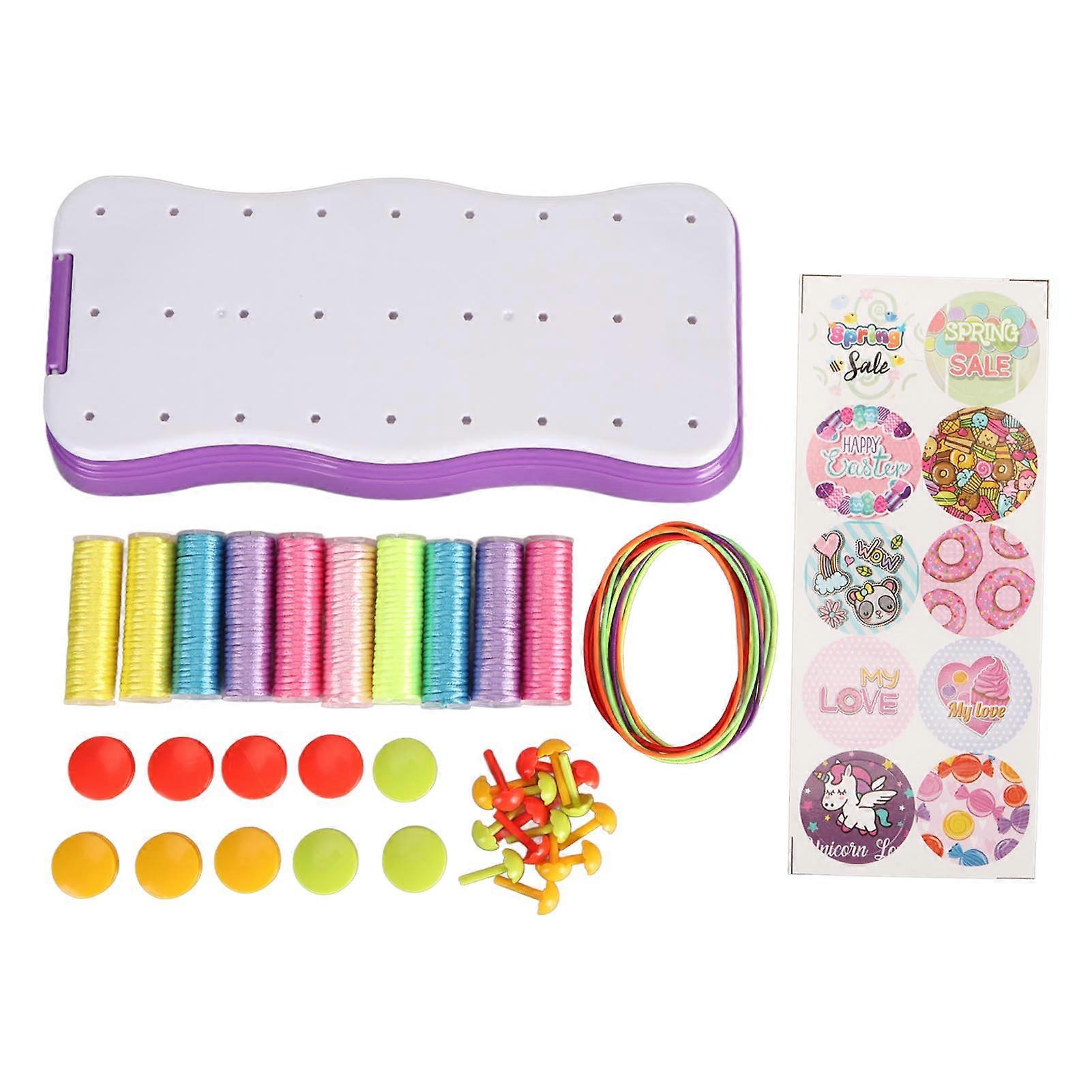 Bracelet Making Tool Easy Operation Fine Motor Skills Strong Plastic Bracelet Making Kit with Threads Buttons Pegs