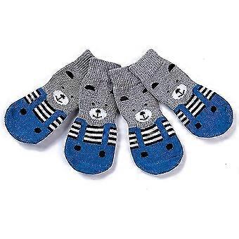 Größen Anti-Rutsch-Socken für Hunde und Katzen - Schützen Sie die Pfoten und Böden von Haustieren, mit Gummiauflagen, geeignet für kleine oder große Hunde und Katzen Blau 3XL