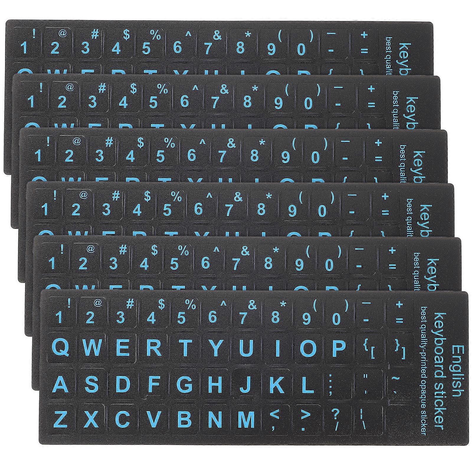 6pcs Keyboard Sticker Replacement Keyboard Language Sticker For Laptop Computer