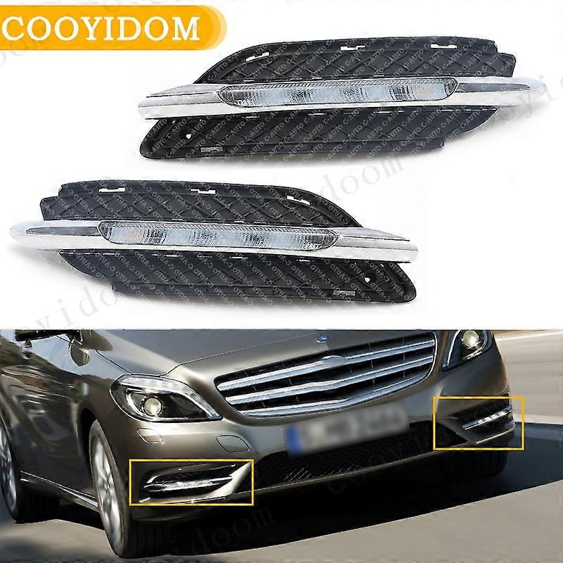 Auto Nebelscheinwerfer Tagfahrlicht LED Tagfahrlicht mit gelber Blinkerfunktion Für Mercedes Benz W246 B Klasse B180 B200 2011-2014