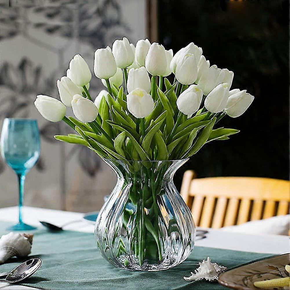 10 Stunning Realistic Touch Pu Artificial Tulip Bouquet With Stem-yellow