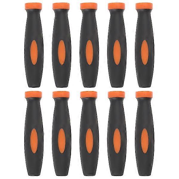 1 Set 10pcs Practical Rubber File Handles Durable Handles For File (black)