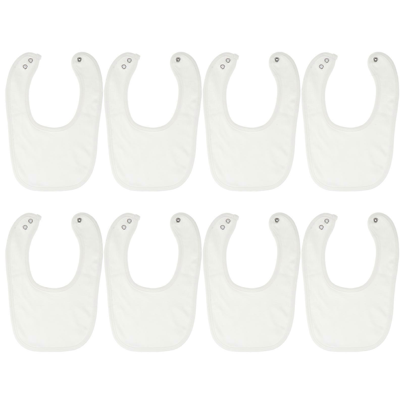 8Pcs Double-Layer Cotton Baby Bibs with Snaps for Drooling Teething Eating